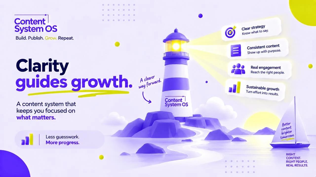 Lighthouse guiding content strategy toward consistent content, real engagement and sustainable growth.